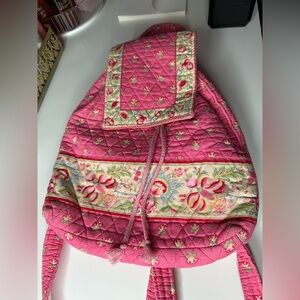 Floral Pink Quilted Backpack